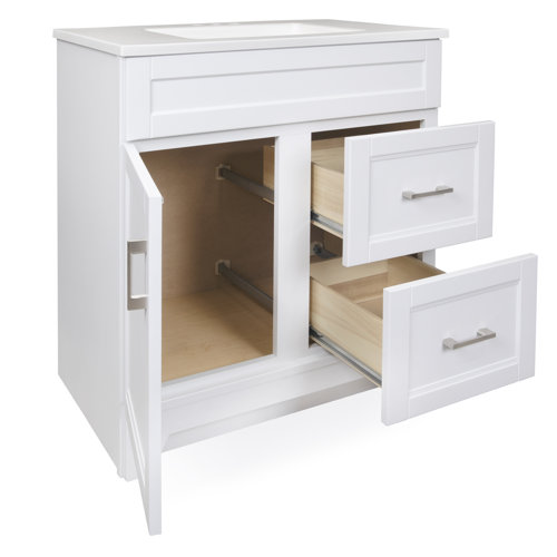 Rosecliff Heights Estelle 30.5'' Single Bathroom Vanity with Marble Top